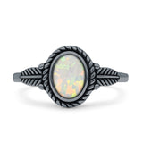 Twisted Rope Leaf Oxidized Ring