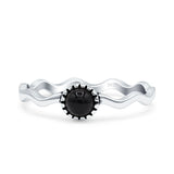Solitaire Oxidized Ring