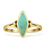 Art Deco Marquoise Oxidized Turquoise Vintage Style Ring 925 Sterling Silver