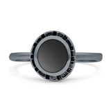 Solitaire Oxidized Ring