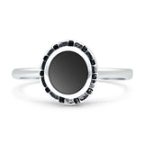 Solitaire Oxidized Ring