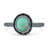 Solitaire Oxidized Ring