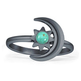Oxidized Moon Star Ring