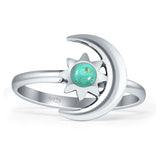 Oxidized Moon Star Ring