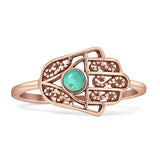 Round Turquoise Hamsa Hand Ring