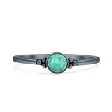 Minimalist 5mm Turquoise Ring 925 Sterling Silver
