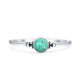 Minimalist 5mm Turquoise Ring 925 Sterling Silver
