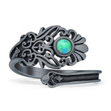 Oxidized Flower Filigree Ring