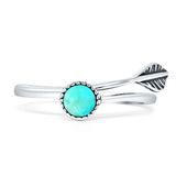 Round 10mm Turquoise Twisted Rope Feather Ring Oxidized 925 Sterling Silver