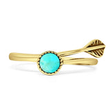 Round 10mm Turquoise Twisted Rope Feather Ring Oxidized 925 Sterling Silver