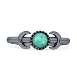 Round Turquoise Moon Ring
