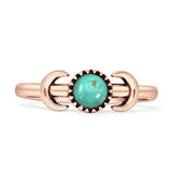 Round Turquoise Moon Ring