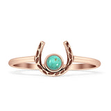 Round Turquoise Horseshoe Ring