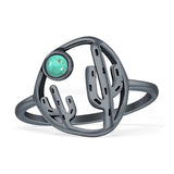 Oxidized Cactus Ring