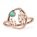 Oxidized Cactus Ring