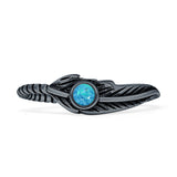 Oxidized Feather Ring