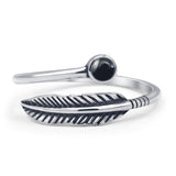 Oxidized Feather Ring