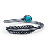Oxidized Feather Ring