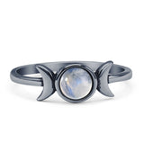 Oxidized Moon Ring