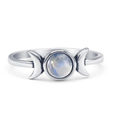 Oxidized Moon Ring