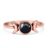 Oxidized Moon Ring