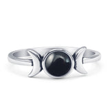 Oxidized Moon Ring