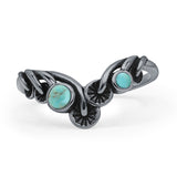 Oxidized Mushroom Chevron Ring