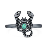 Turquoise Scorpion Ring Oxidized 925 Sterling Silver