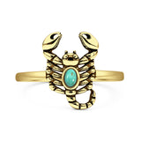Turquoise Scorpion Ring Oxidized 925 Sterling Silver
