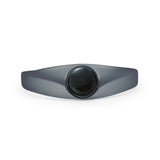 Minimalist 6.3mm Round Black Onyx Solitaire Ring 925 Sterling Silver