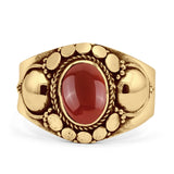 Oval Red Coral Bali Ring Twisted Oxidized 925 Sterling Silver