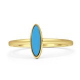 Minimalist 10mm Turquoise Solitaire Ring 925 Sterling Silver