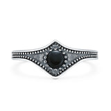 Beaded Halo Chevron Ring