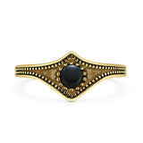 Lab Created Black Onyx Beaded Halo Chevron Ring Oxidized 925 Sterling Silver