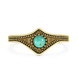 Turquoise Beaded Halo Chevron Ring Oxidized 925 Sterling Silver