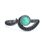 Turquoise Octopus Tentacles Ring Oxidized 925 Sterling Silver