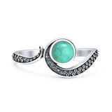 Turquoise Octopus Tentacles Ring Oxidized 925 Sterling Silver
