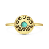 Turquoise Moon Phase Ring Oxidized 925 Sterling Silver