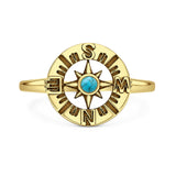 Turquoise Compass Ring Oxidized 925 Sterling Silver