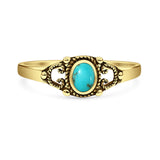 Turquoise Filigree Ring Oxidized 925 Sterling Silver