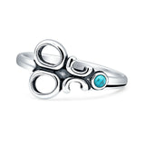 Turquoise Scissors Ring Oxidized 925 Sterling Silver