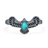 Turquoise Eagle Ring Oxidized 925 Sterling Silver
