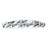 Minimalist 2mm Twisted Rope Band Vintage Style 925 Sterling Silver