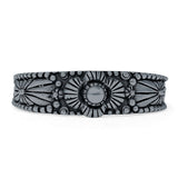 Oxidized Floral Filigree Beaded Band