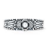 Oxidized Floral Filigree Beaded Band