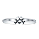 Paw Pring Ring Oxidized 925 Sterling Silver