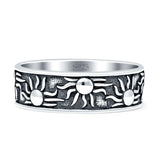 Sun Ring Oxidized Band  925 Sterling Silver