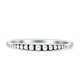 Bali Style Ring 2mm Beaded Stackable Oxidized 925 Sterling Silver