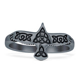 Trinity Bird Oxidized Ring