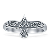 Trinity Bird Oxidized Ring